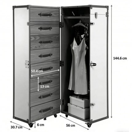 Malle-armoire Globetrotter croco Kare Design
