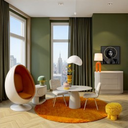 Swivel Armchair Eye Ball orange Kare design