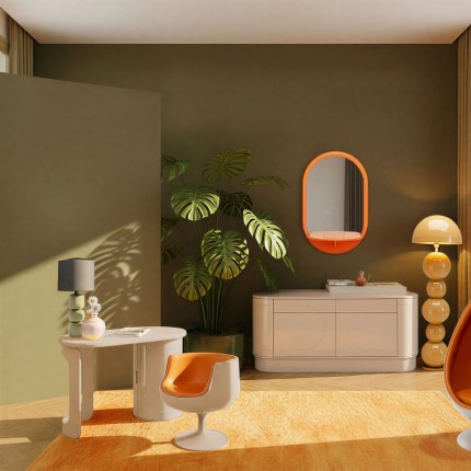 Fauteuil pivotant Club orange Kare Design