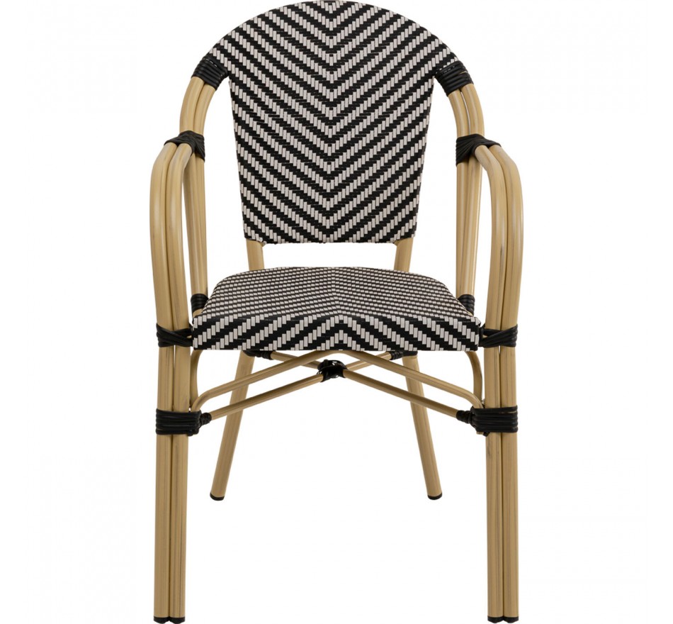 Chaise de jardin avec accoudoirs Montmartre noire Kare Design