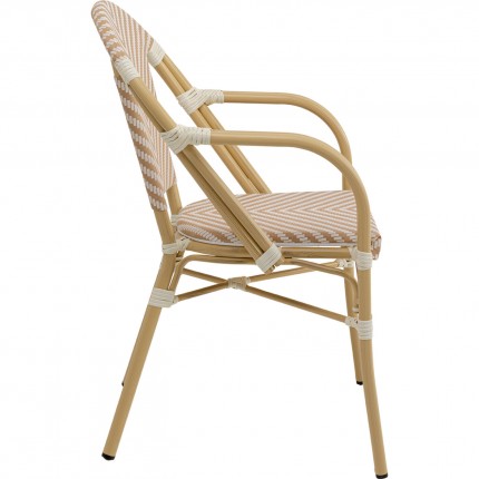 Chaise de jardin avec accoudoirs Montmartre beige Kare Design