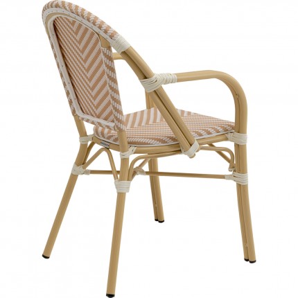 Chaise de jardin avec accoudoirs Montmartre beige Kare Design
