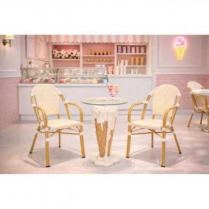 Chaise de jardin avec accoudoirs Montmartre beige Kare Design