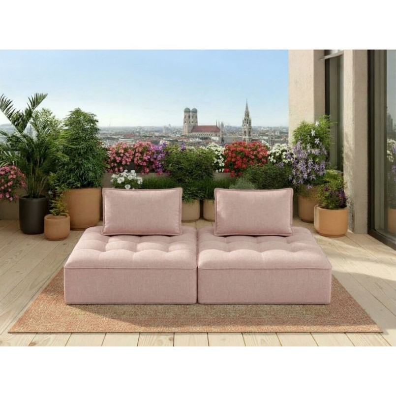 Canapé Portofino rosé Outdoor (2/Set)