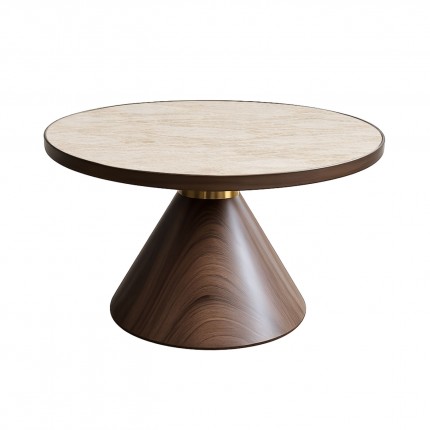 Table basse Cono Travertino 70cm noyer Kare Design