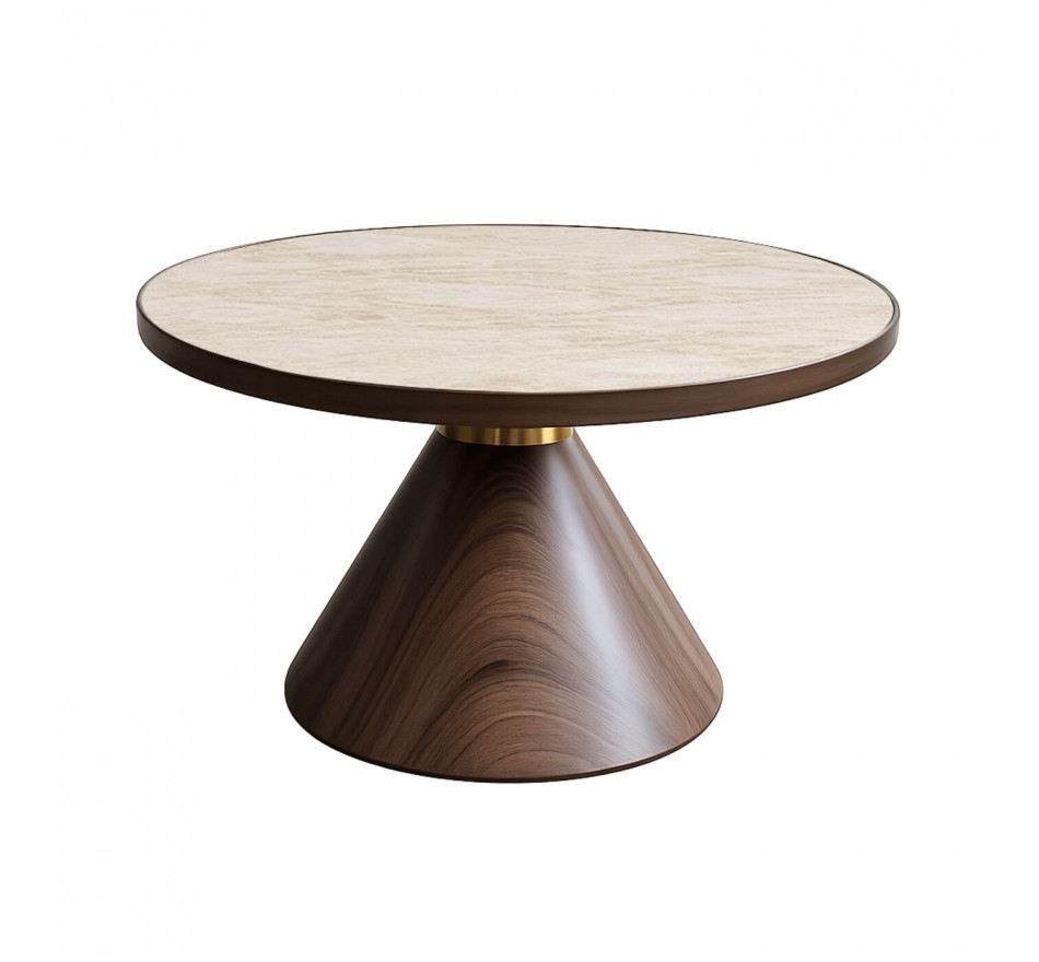 Salontafel Cono Travertino Ø70cm walnoot Kare Design