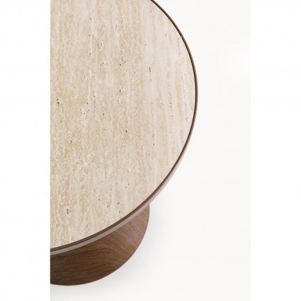 Side Table Cono Travertino Ø50cm walnut Kare Design