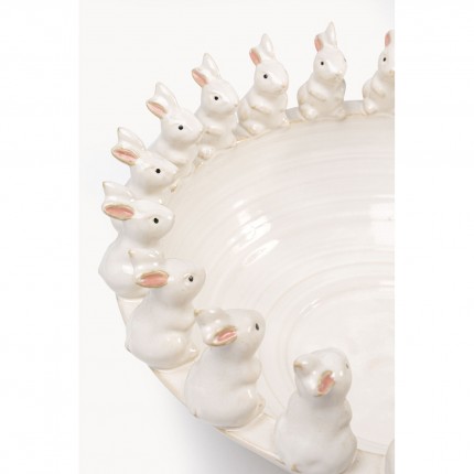 Serveerschaal witte konijntjes Ø40cm Kare Design