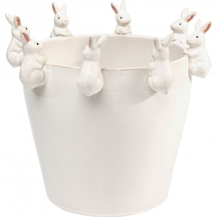 Vase white bunnies 31cm Kare Design
