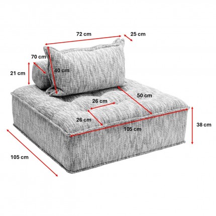 Sofa element Portofino leopard grey Kare Design