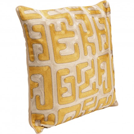Cushion Meander yellow and beige Kare Design