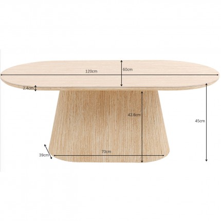 Table basse Alma Travertino 120x60cm Kare Design