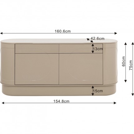 Dressoir Groove taupe Kare Design
