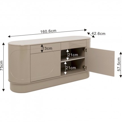 Sideboard Groove taupe Kare Design