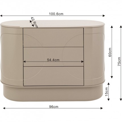 Commode Groove taupe Kare Design