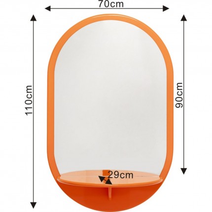 Spiegel Groove 110x70cm oranje Kare Design