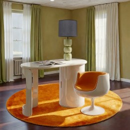Fauteuil pivotant en simili orange - Club - Kare Design