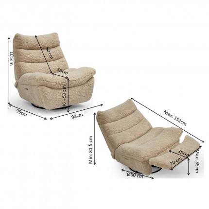 Fauteuil Tilda relax bouclé Kare Design