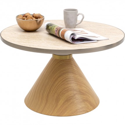 Coffee Table Cono Travertino Ø70cm oak Kare Design