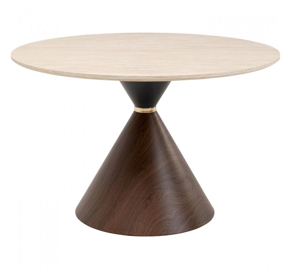 Eettafel Cono Travertino Ø120cm walnoot Kare Design