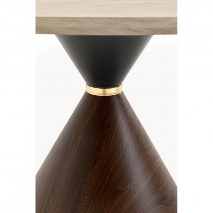 Table Cono Travertino Ø120cm walnut Kare Design