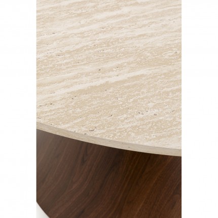 Table Cono Travertino Ø120cm walnut Kare Design