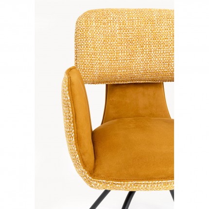 Swivel Chair with armrests Helli ocher Kare Design