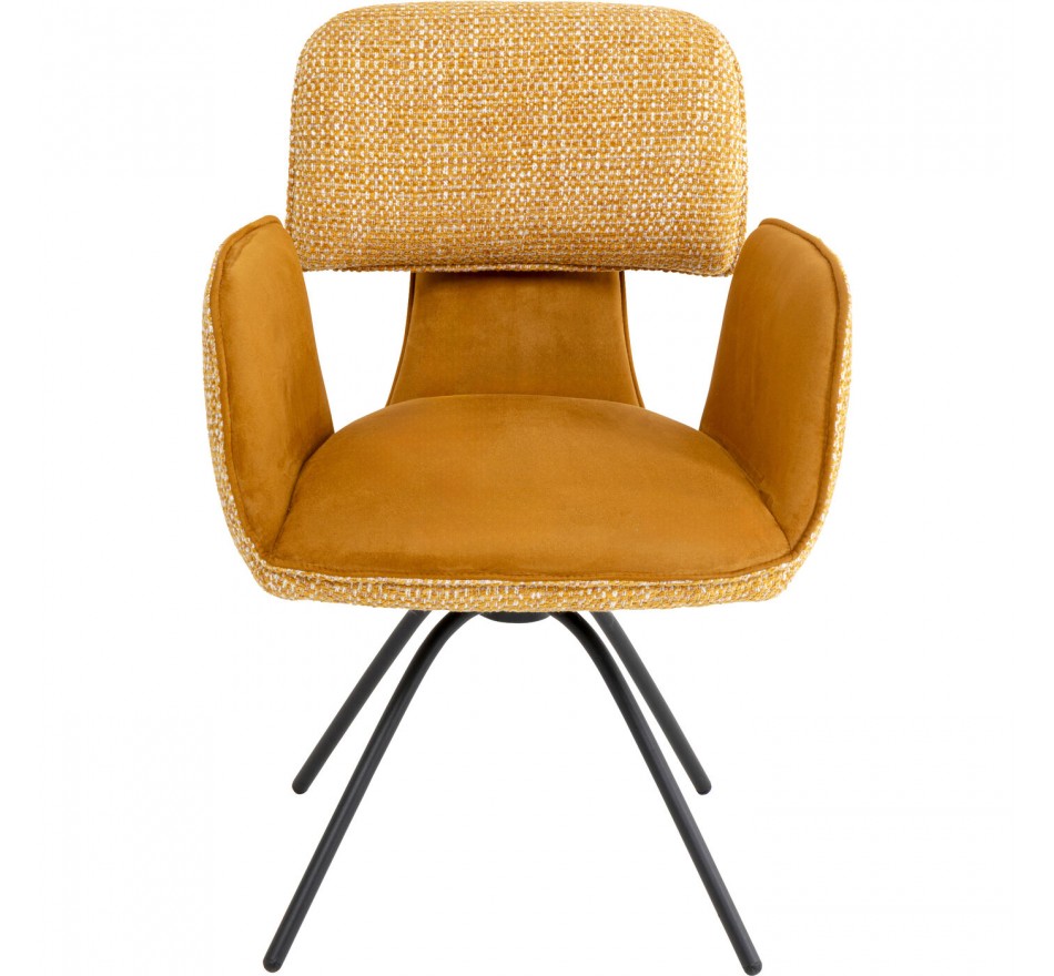 Draaistoel met armleuningen Helli oker Kare Design