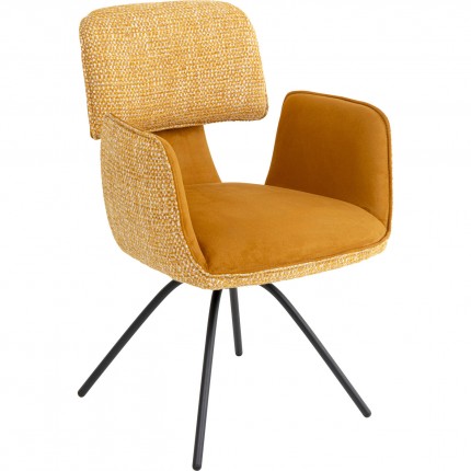 Swivel Chair with armrests Helli ocher Kare Design
