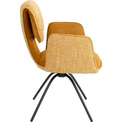 Swivel Chair with armrests Helli ocher Kare Design