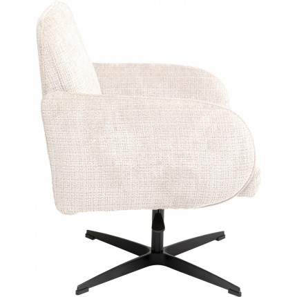 Chaise avec accoudoirs pivotante Tabea beige Kare Design
