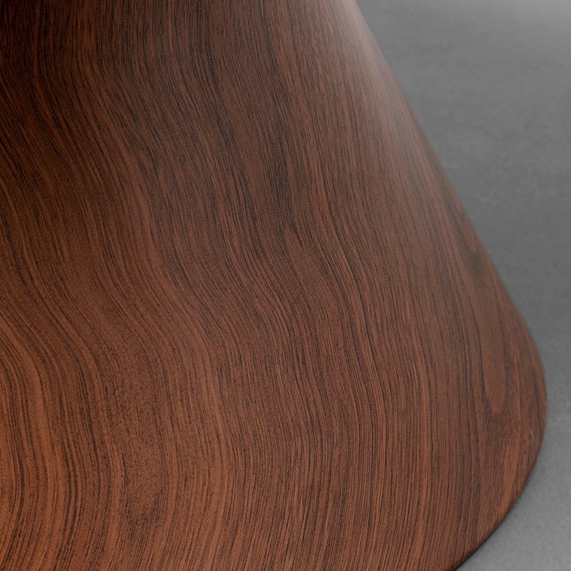 Table basse ronde en grès et noyer - Cono Travertino - Kare Design