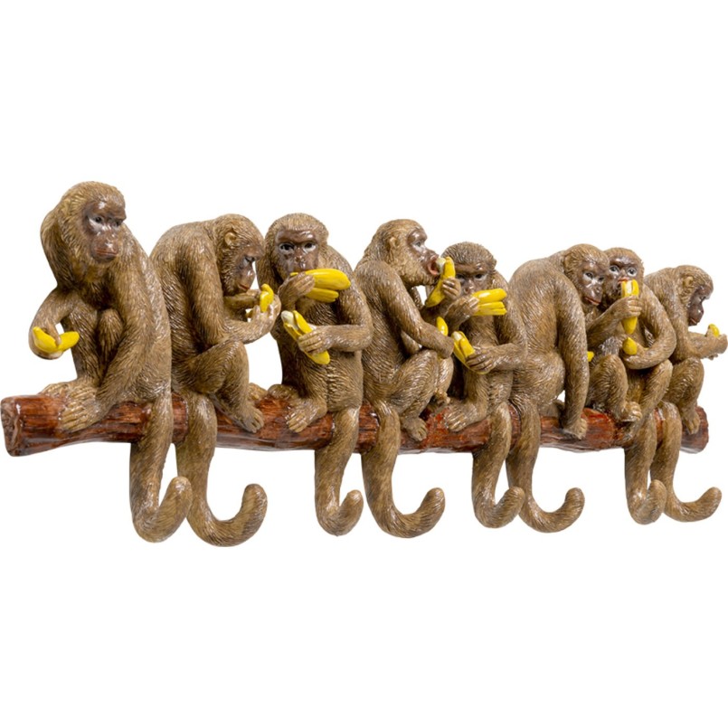 Portemanteau mural singes qui mangent des bananes - Kare Design