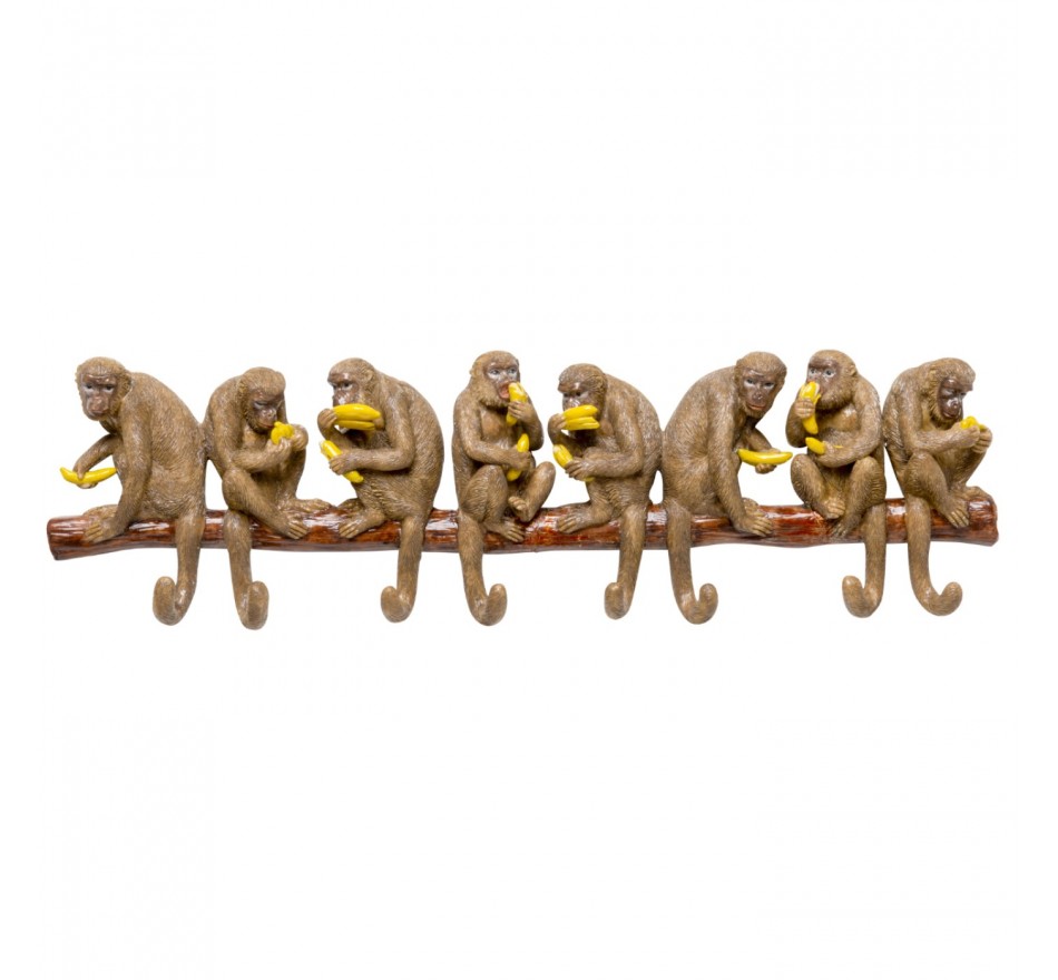 Portemanteau mural singes bananes 57cm Kare Design