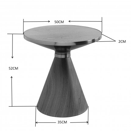 Side Table Cono Travertino Ø50cm walnut Kare Design
