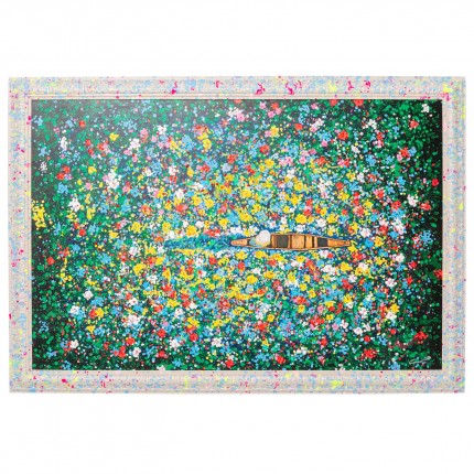 Schilderij drijvende bloemenmarkt 150x100cm Kare Design