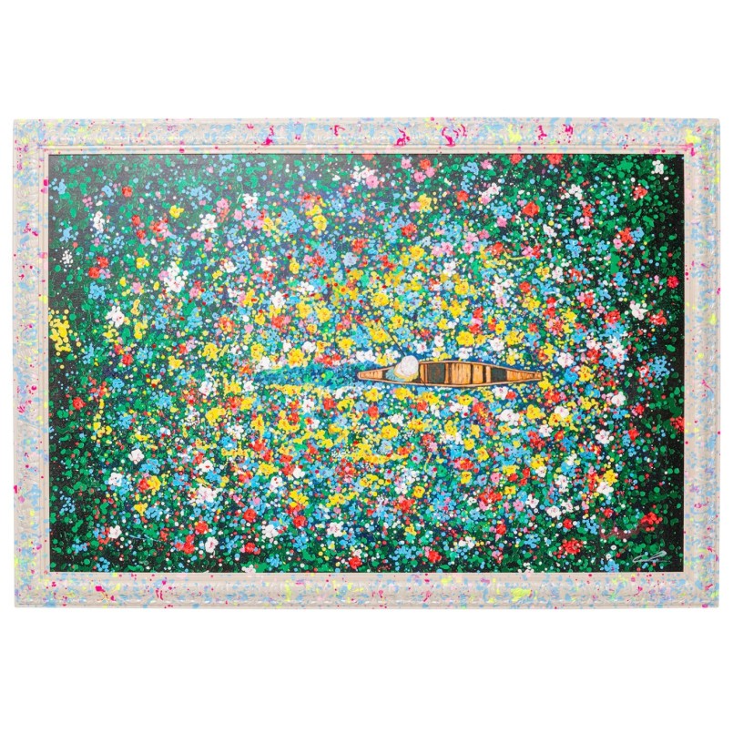 Schilderij drijvende bloemenmarkt 150x100cm Kare Design