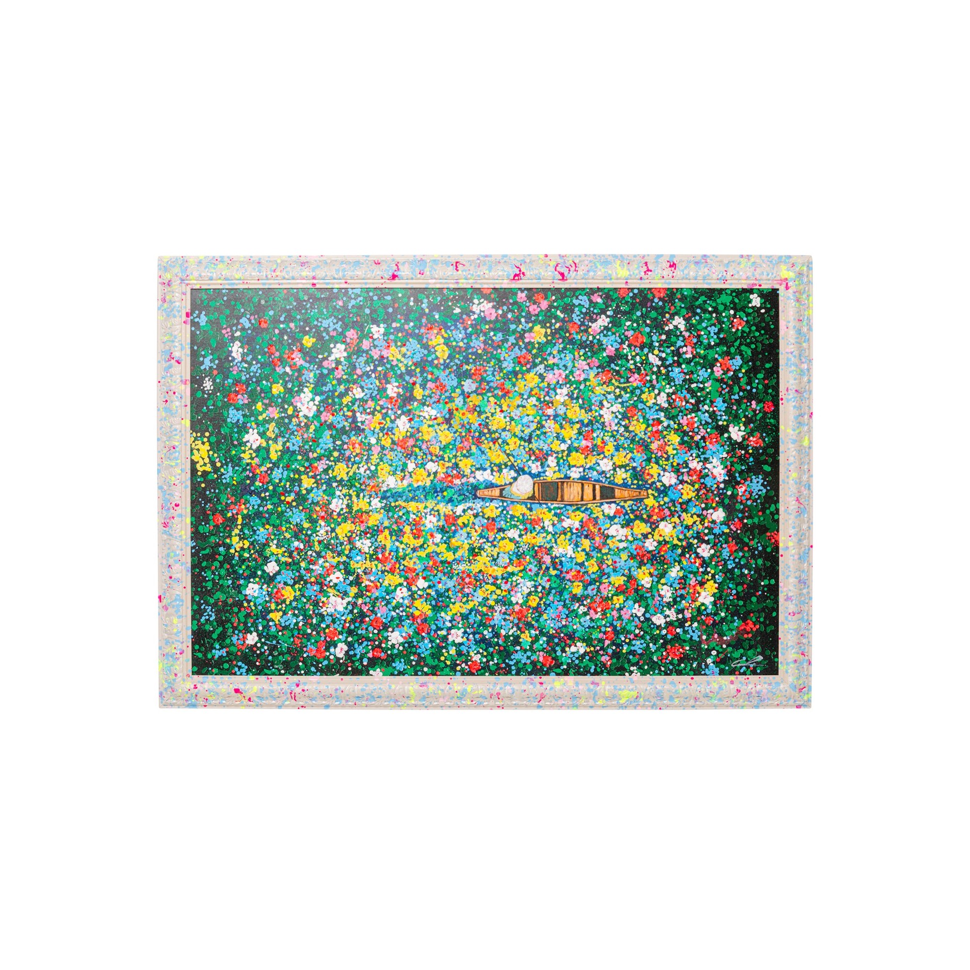 Schilderij drijvende bloemenmarkt 150x100cm Kare Design