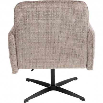 Chaise avec accoudoirs pivotante Tabea marron Kare Design