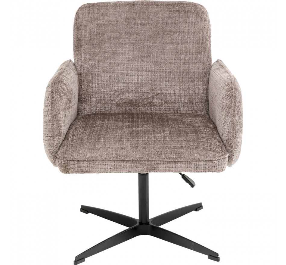 Chaise avec accoudoirs pivotante Tabea marron Kare Design