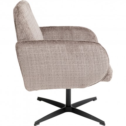 Chaise avec accoudoirs pivotante Tabea marron Kare Design