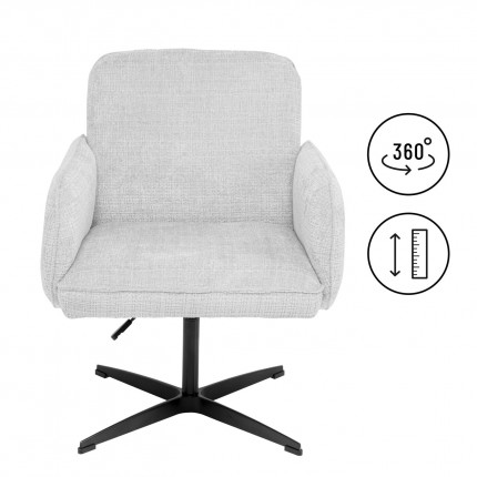 Draaistoel met armleuningen Tabea grijs Kare Design