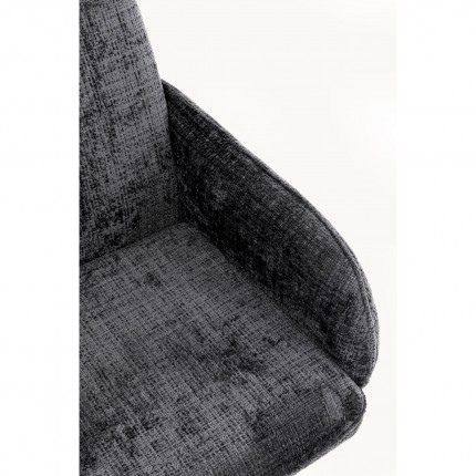Chaise avec accoudoirs pivotante Tabea grise Kare Design