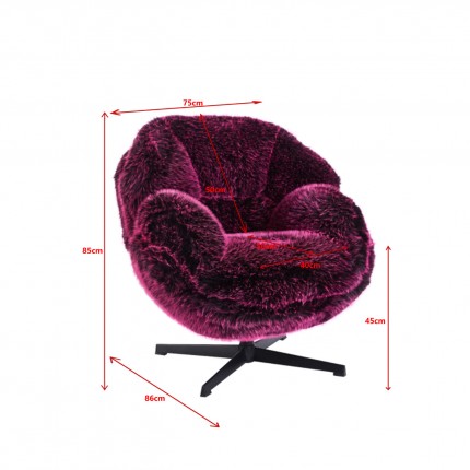 Draaifauteuil Cutie paars Kare Design