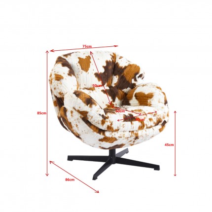 Fauteuil pivotant Cutie vache Kare Design