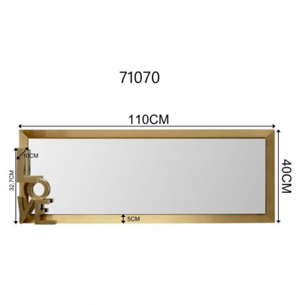 Wall Mirror Love 3D 40x110cm gold Kare Design
