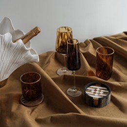 Brown glass wine glasses - Caramel - Kare Design