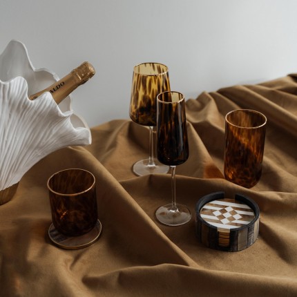 Flûtes à champagne Caramel set de 4 Kare Design