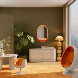 Wall Mirror Groove 110x70cm orange Kare Design