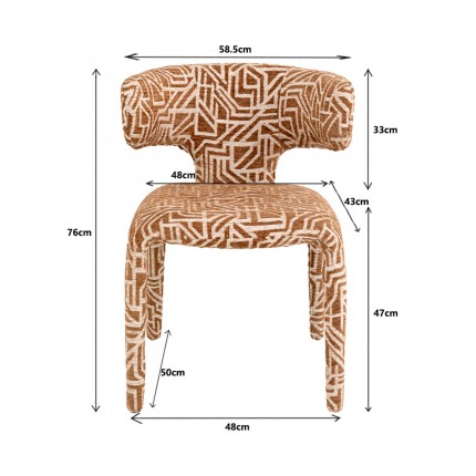 Chair Tobi Maze brown Kare Design